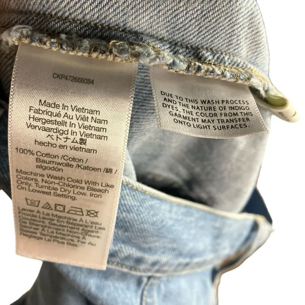 Madewell‎ Denim Pleated Skirt Womens 32 Blue Mini Patch Pockets A Line